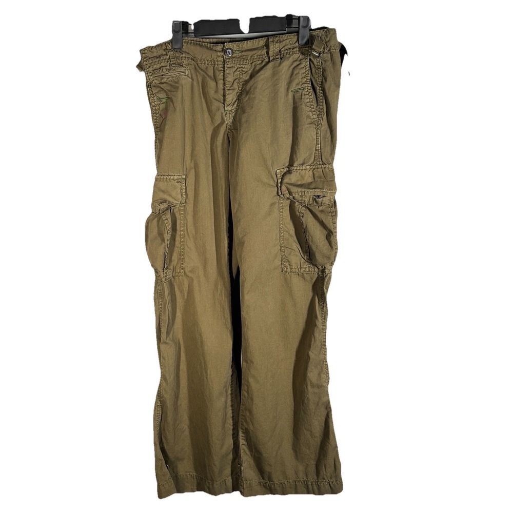 VTG Ralph Lauren Polo Jeans Cargo Pants Womens Sz 8 Green Paratrooper Utility